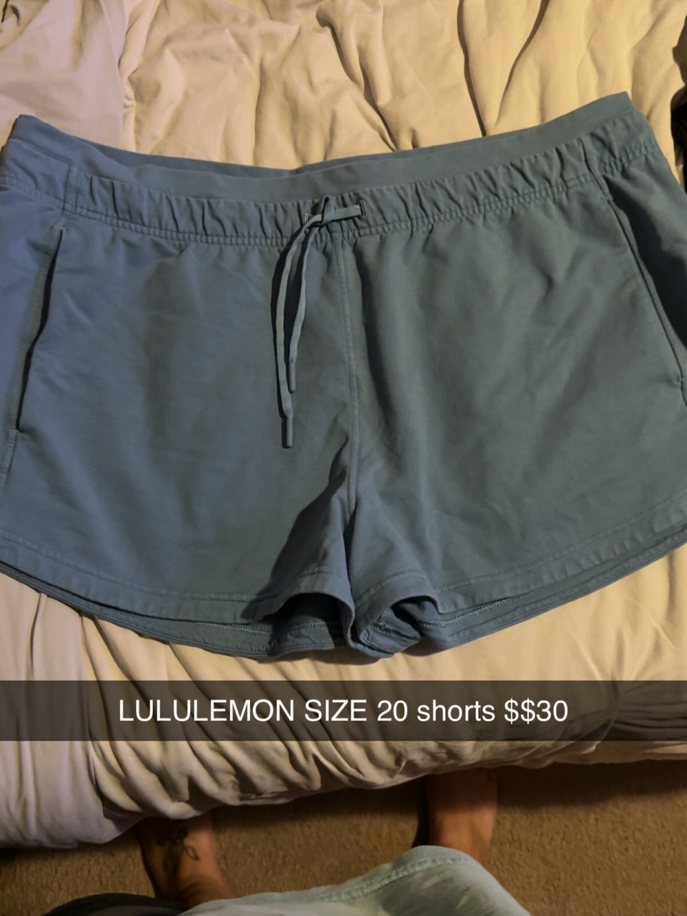lululemon athletica Dusty Blue Drawstring Athletic Shorts